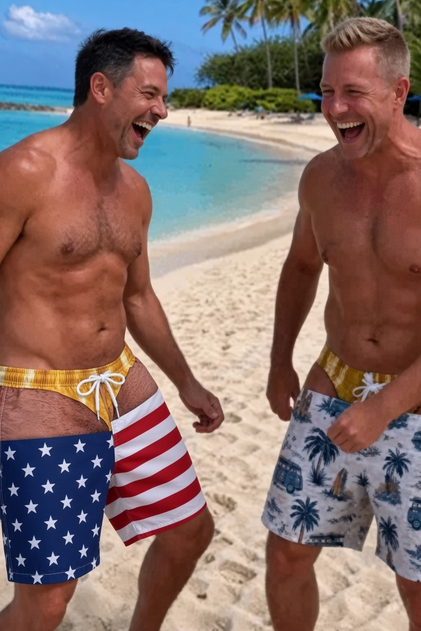 Fake-Out Trunks™ — Funny Optical Illusion Swim Shorts for Men